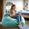 Flash Furniture Bean Bag Chair, 42 in W 42" L 19" H DG-BEAN-LARGE-SOLID-MTGN-GG - alternate 8